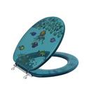 Round Closed-Front Toilet Seat and Lid with Aquarium Scene image number 0