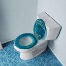 Round Closed-Front Toilet Seat and Lid with Aquarium Scene 