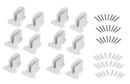 Pre-Loaded Wall Bracket with Front Lip of Shelving and Hang Rod in White (Pack of 12)