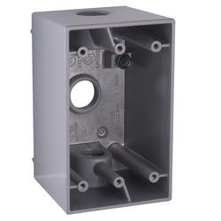 2-81/100 in. 1-Gang Weatherproof Deep Box with 3-1/2 in. Hubs in Grey