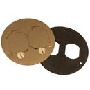 3-7/8 in. Round Floor Box Duplex Cover with Lift Lid in Brass