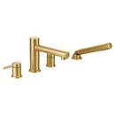 Two Handle Roman Tub Faucet with Handshower in Brushed Gold (Trim Only)