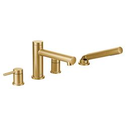 Two Handle Roman Tub Faucet with Hand Shower in Brushed Gold (Trim Only)