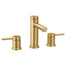 Two Handle Widespread Bathroom Sink Faucet in Brushed Gold