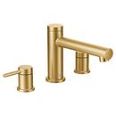 Two Handle Roman Tub Faucet in Brushed Gold