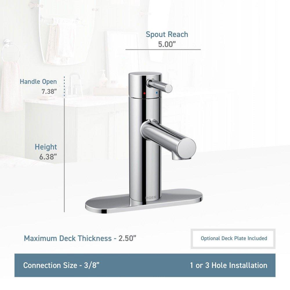 Moen Brushed Gold 1.2 gpm Single Lever Handle High Arc Lavatory Faucet 