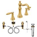 Moen Brushed Gold Two Handle Widespread Bathroom Sink Faucet 