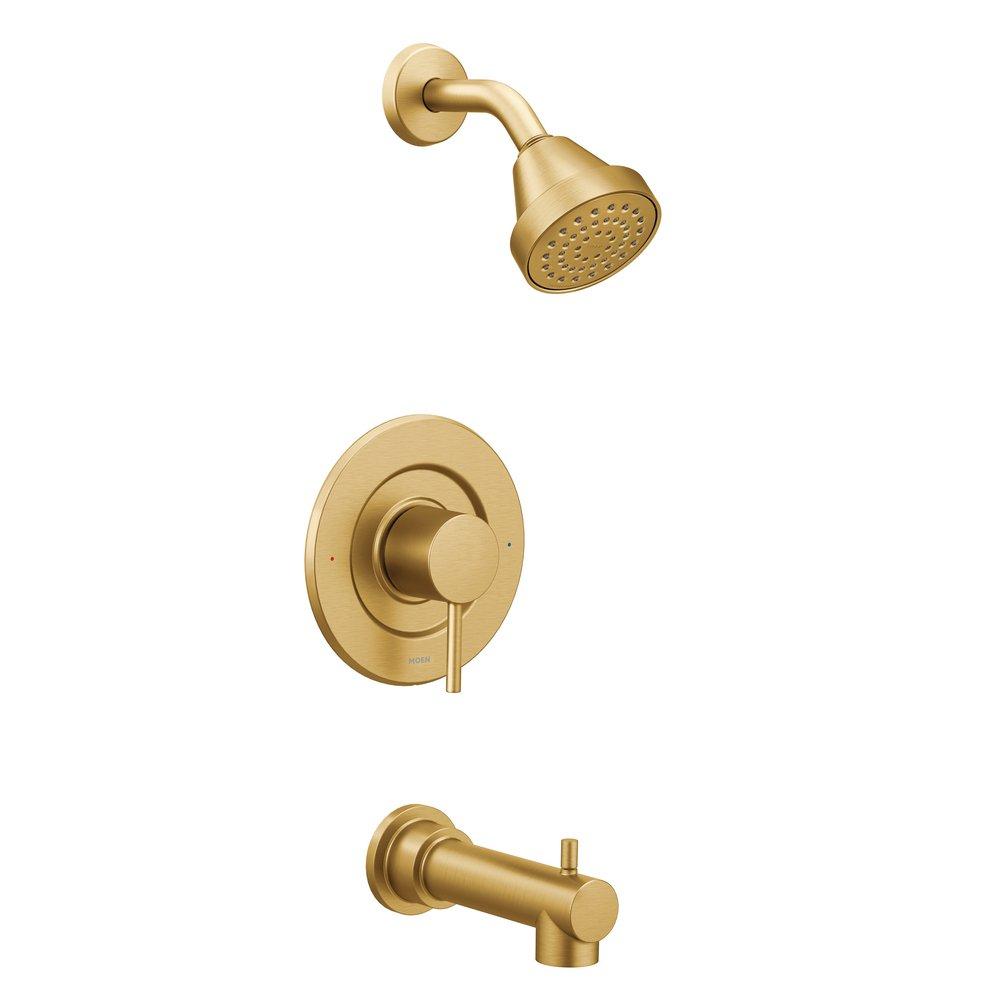 Moen Brushed Gold 2.5 gpm Single Lever Handle Tub and Shower Trim 