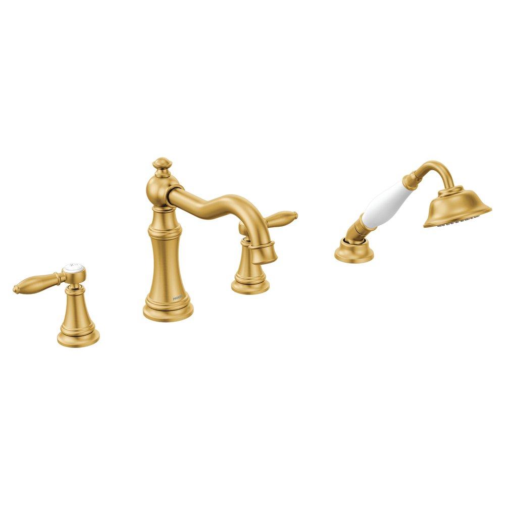 Moen Brushed Gold Two Handle Roman Tub Faucets (Trim Only) 