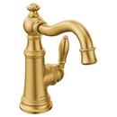 Single Handle Monoblock Bathroom Sink Faucet in Brushed Gold