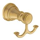 Double Robe Hook in Brushed Gold