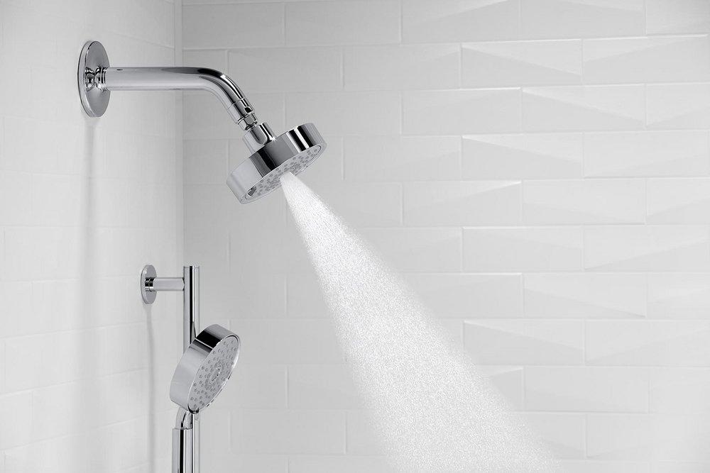 KOHLER Polished Chrome Multi Function Full Pulsating Massage Silk Spray Showerhead 