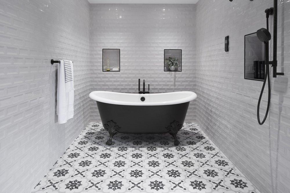 KOHLER Matte Black Single Handle Floor Mount Tub Filler with Hand Shower 