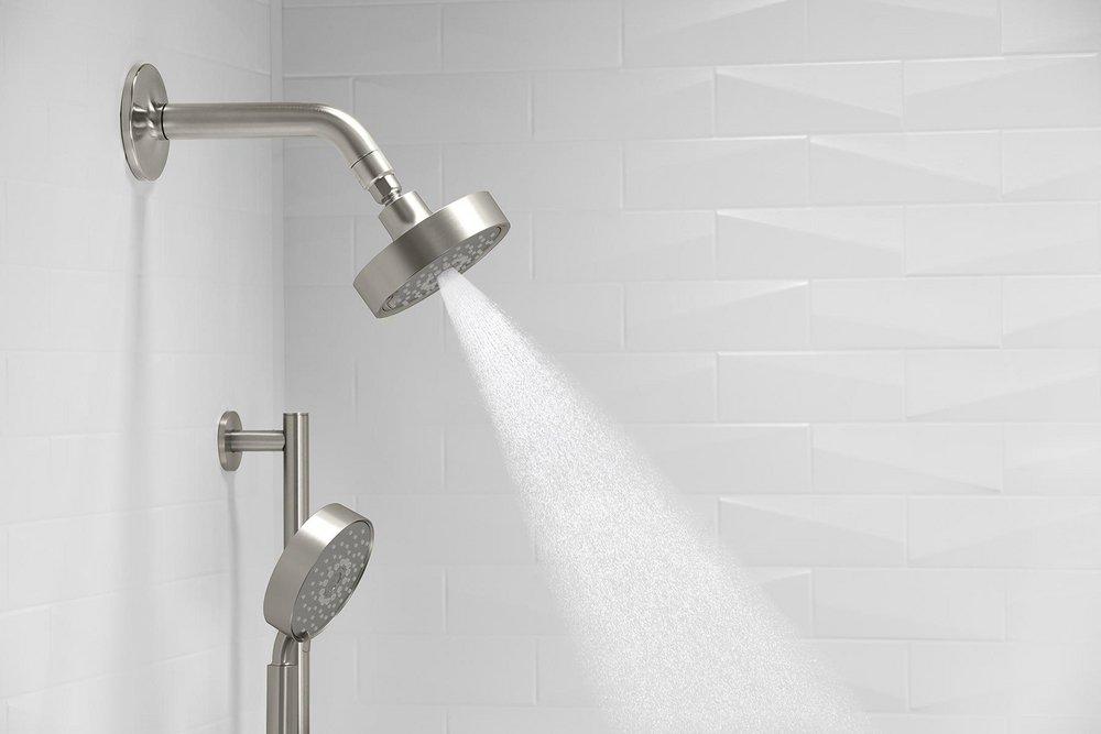 KOHLER Vibrant&reg; Brushed Nickel Multi Full Coverage,Pulsating Massage and Silk Showerhead 