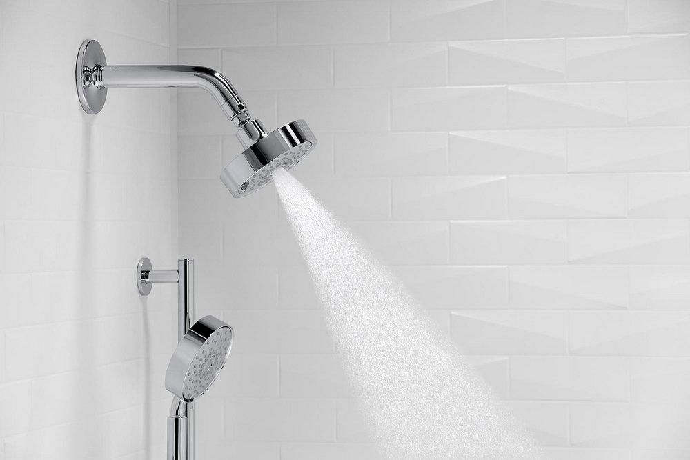 KOHLER Polished Chrome Multi Full Coverage,Pulsating Massage and Silk Showerhead 