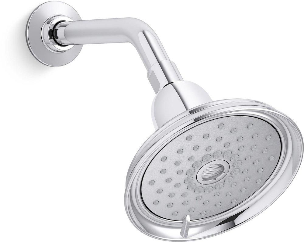 KOHLER Polished Chrome Multi Function Full Coverage, Pulsating Massage and Silk Spray Showerhead 