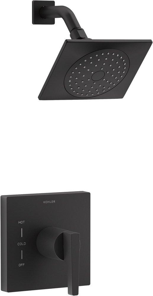KOHLER Matte Black Single Handle Single Function Shower Faucet (Trim Only) 