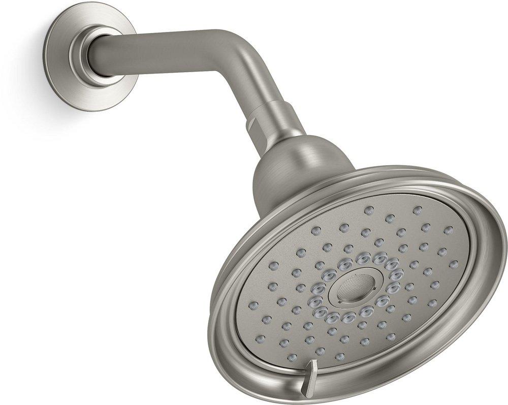 KOHLER Vibrant&reg; Brushed Nickel Multi Function Full Coverage, Pulsating Massage and Silk Spray Showerhead 
