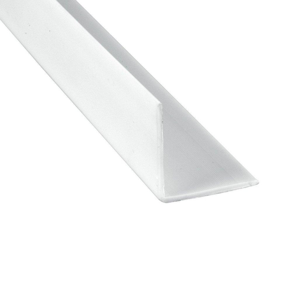 White 2-1/2 x 48 in. Vinyl Corner Shield with Hole in White 