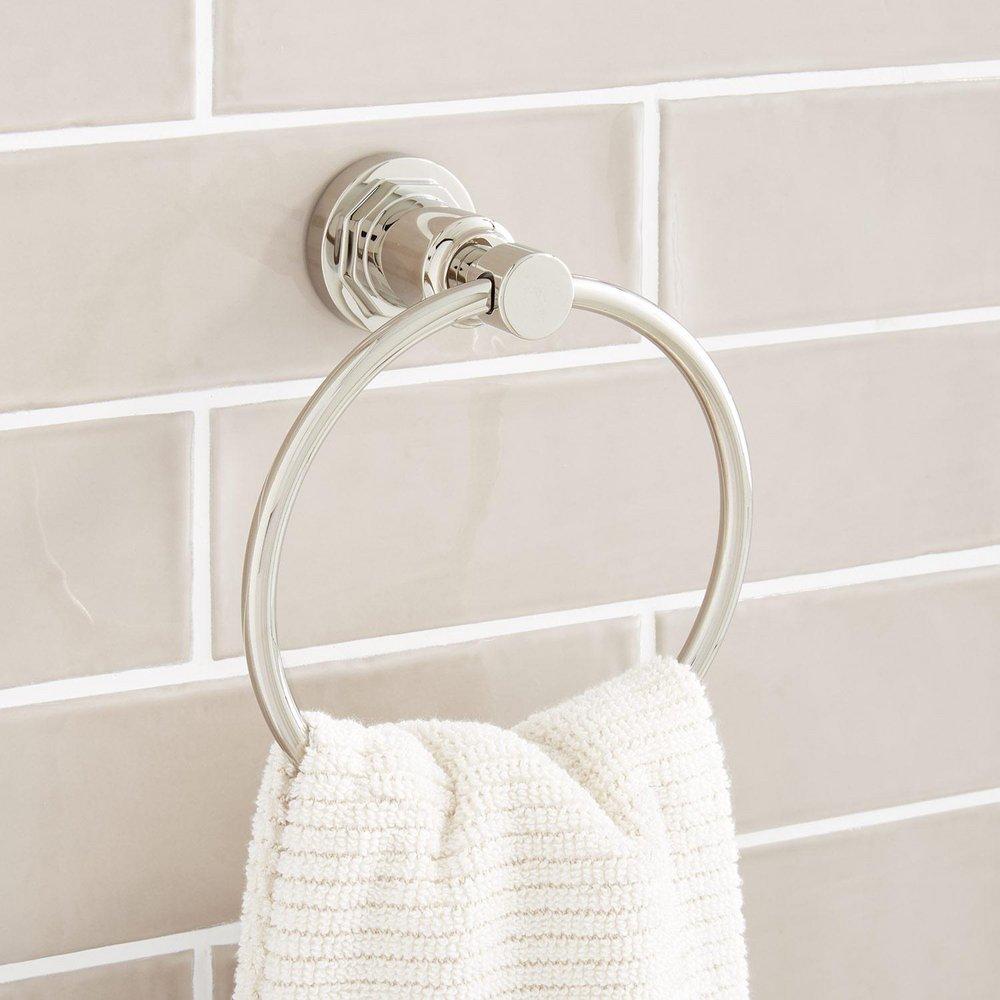 Signature Hardware Polished Nickel Towel Ring 
