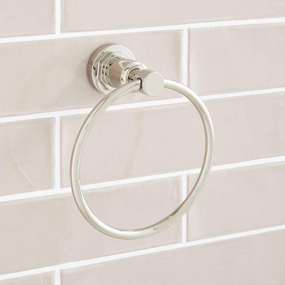 Signature Hardware Polished Nickel Towel Ring 