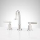 Two Handle Widespread Bathroom Sink Faucet with Brass Pop-Up in Brushed Nickel