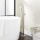 Signature Hardware Brushed Nickel 10 gpm Floor Mount Tub Filler with Single Lever Handle and 1.8 gpm Handshower 