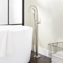 10 gpm Floor Mount Tub Filler with Single Lever Handle and 1.8 gpm Handshower in Brushed Nickel