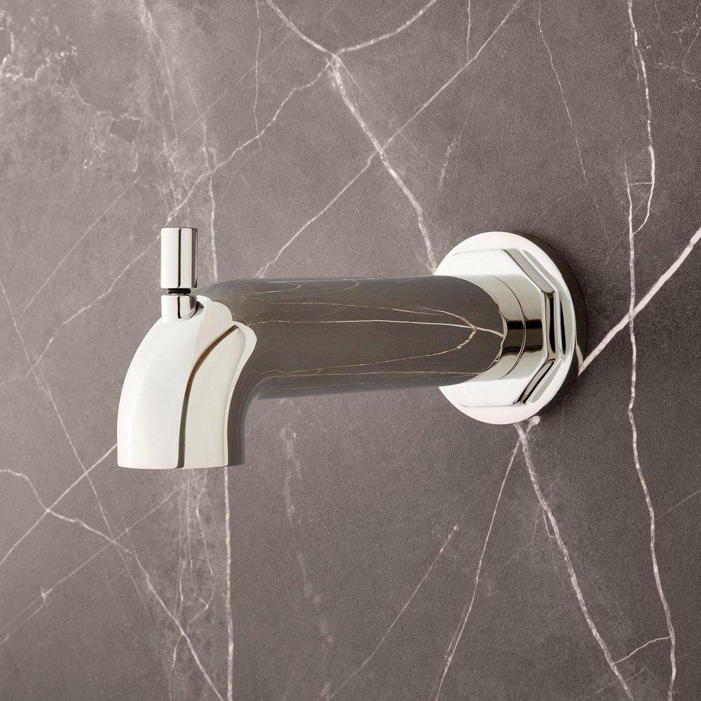 Signature Hardware Polished Nickel Diverter Tub Spout 