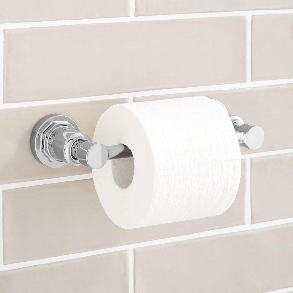 Black Toilet Paper Holder - Metal Bathroom Flexible Pivoting