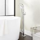 10 gpm Floor Mount Tub Filler with Single Lever Handle and 1.8 gpm Handshower in Polished Chrome