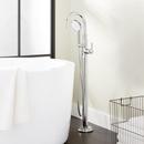 Signature Hardware Polished Chrome 10 gpm Floor Mount Tub Filler with Single Lever Handle and 1.8 gpm Handshower 