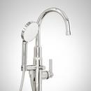 Signature Hardware Polished Chrome 10 gpm Floor Mount Tub Filler with Single Lever Handle and 1.8 gpm Handshower 