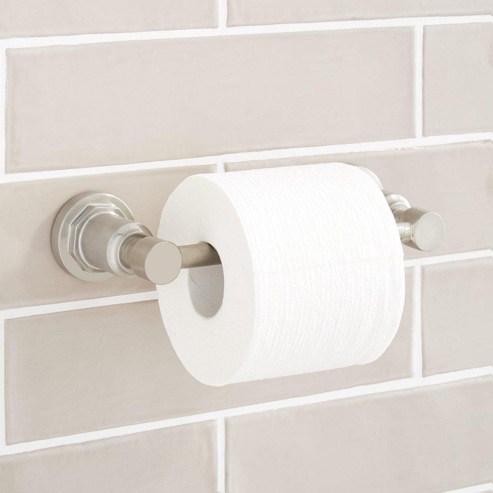 Signature Hardware Brushed Nickel Pivoting Toilet Paper Holder 