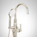 Signature Hardware Polished Nickel 10 gpm Floor Mount Tub Filler with Single Lever Handle and 1.8 gpm Handshower 