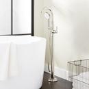 Signature Hardware Polished Nickel 10 gpm Floor Mount Tub Filler with Single Lever Handle and 1.8 gpm Handshower 