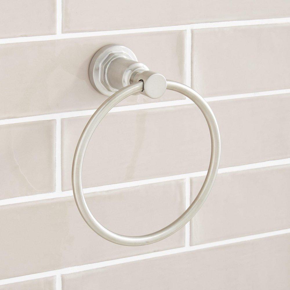 Signature Hardware Brushed Nickel Towel Ring 
