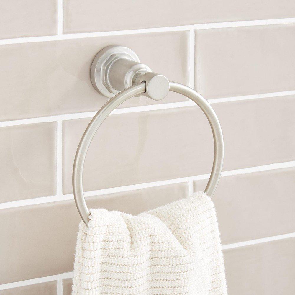 Signature Hardware Brushed Nickel Towel Ring 