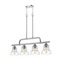 240W 4-Light Medium E-26 Pendant Light with Clear Glass in Polished Chrome