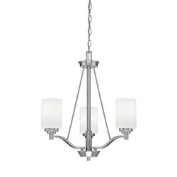 3-Light Chandelier Ceiling Light in Satin Nickel