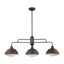 300W 3-Light Medium E-26 Pendant Light with Clear Glass in Rubbed Bronze