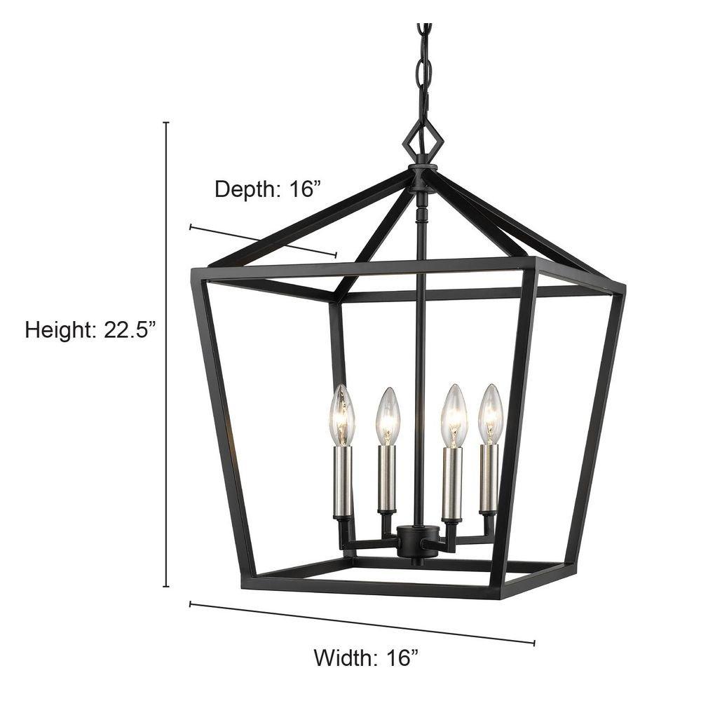 Millennium Lighting Satin Nickel 240W 4-Light Candelabra E-12 Pendant Light 
