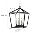 Millennium Lighting Satin Nickel 240W 4-Light Candelabra E-12 Pendant Light 
