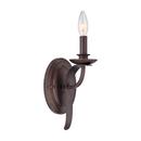 60W 1-Light Candelabra E-12 Candle Wall Sconce in Rubbed Bronze