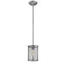 60W 1-Light Medium E-26 Mini-Pendant Light with Metal Wire Mesh Shade in Brushed Pewter