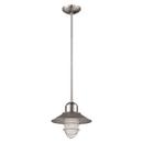 100W 1-Light Medium E-26 Pendant Light with Inside Etched Glass in Brushed Nickel