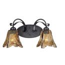 16-1/2 x 10 in. 200W 2-Light Medium E-26 Vanity Fixture in Burnished Gold