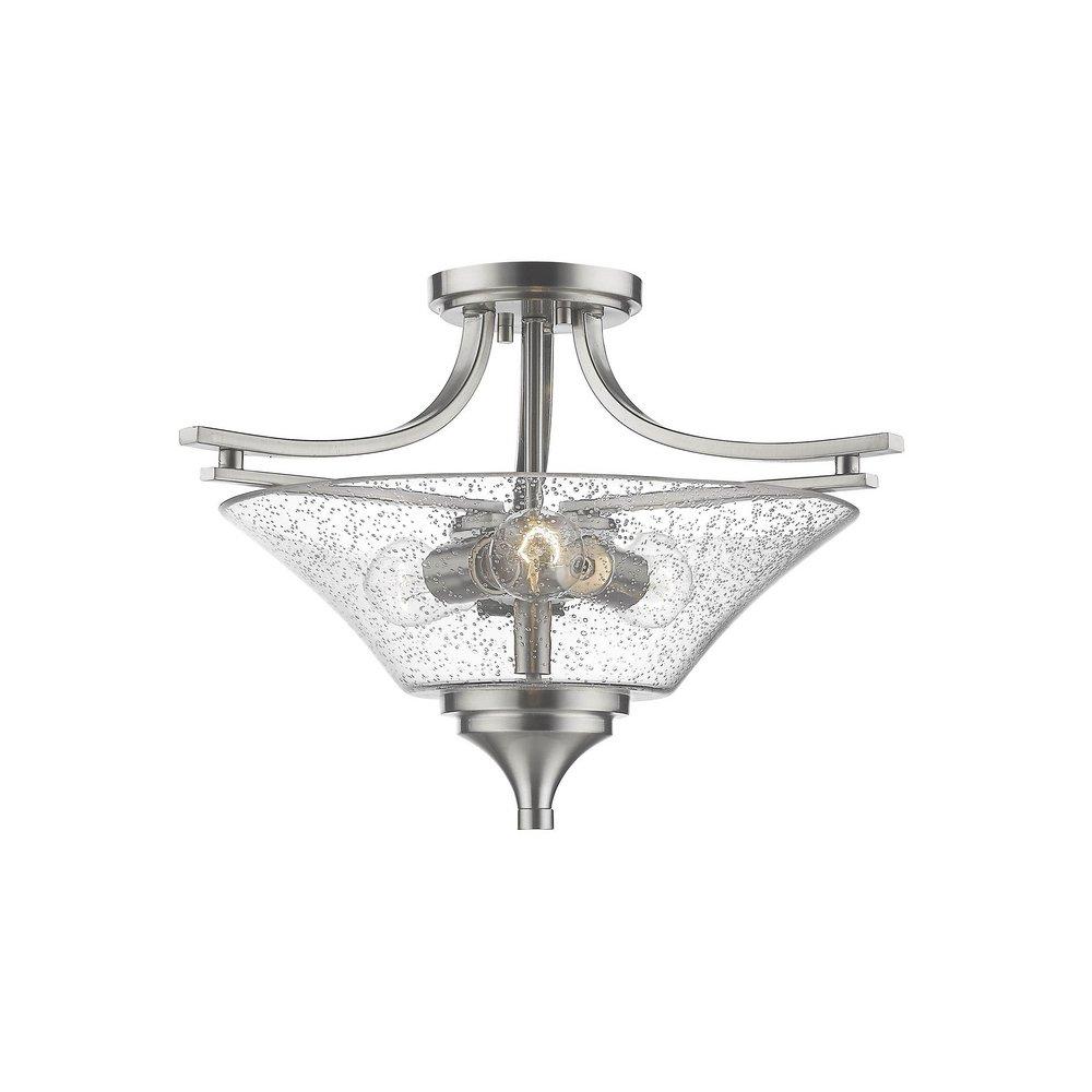 Millennium Lighting Satin Nickel 3-Light Semi-Flush Mount Ceiling Light 