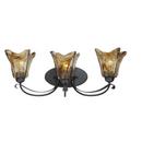 25 x 10 in. 300W 3-Light Medium E-26 Vanity Fixture in Burnished Gold
