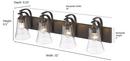 Millennium Lighting Rubbed Bronze 4-Light Vanity Fixture 